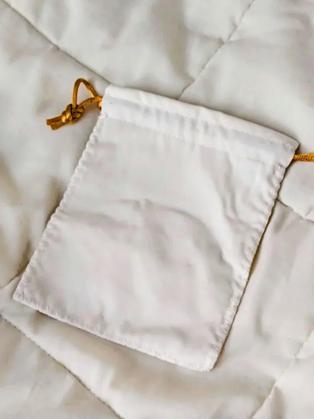 Soft Surroundings Cream Velveteen Drawstring Jewelry Dust Bag for Storage Gifts